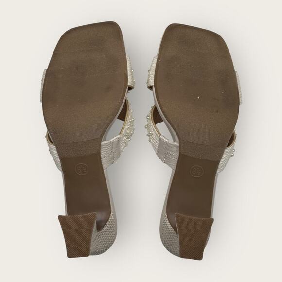 A New Day | Pearly Rattan Sandal Heels | Off White | 8.5 - Picture 9 of 12